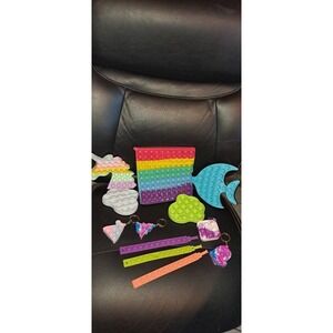 Lot  of silicone push-bubble pop-it fidget toys